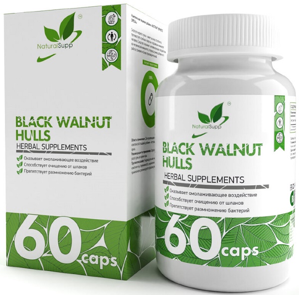 NaturalSupp Скорлупа Черного Ореха 500 мг №60 капс. Black Walnut Hulls