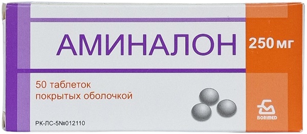 Аминалон табл. 250 мг №50 БЗМП ( гамма-аминомасляная кислота ) Борисовский (Упаковка)