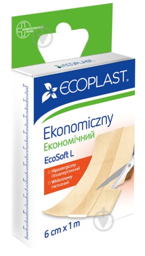 Ecoplast Пластырь медицинский нетканный EcoSoft L 6см*1м
