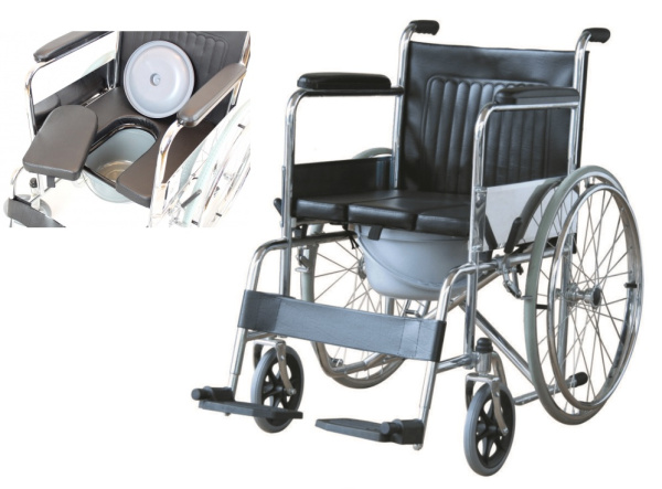Инвалидная коляска BIOLA FS609-46 ( 4453 ) с санитарным оснащением ширина сиденья 46см