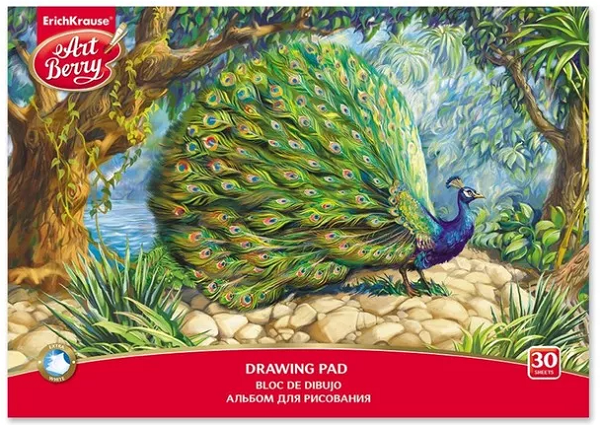 Альбом для рисования на клею Экзотические птицы 30 листов Art Berry